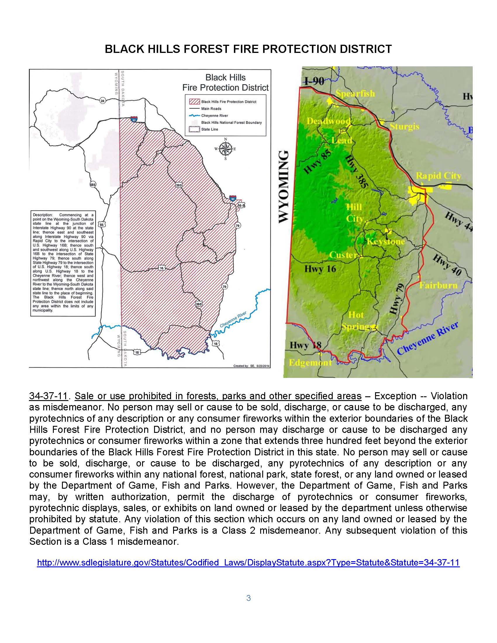 Image of Black Hills Fire Protection District map