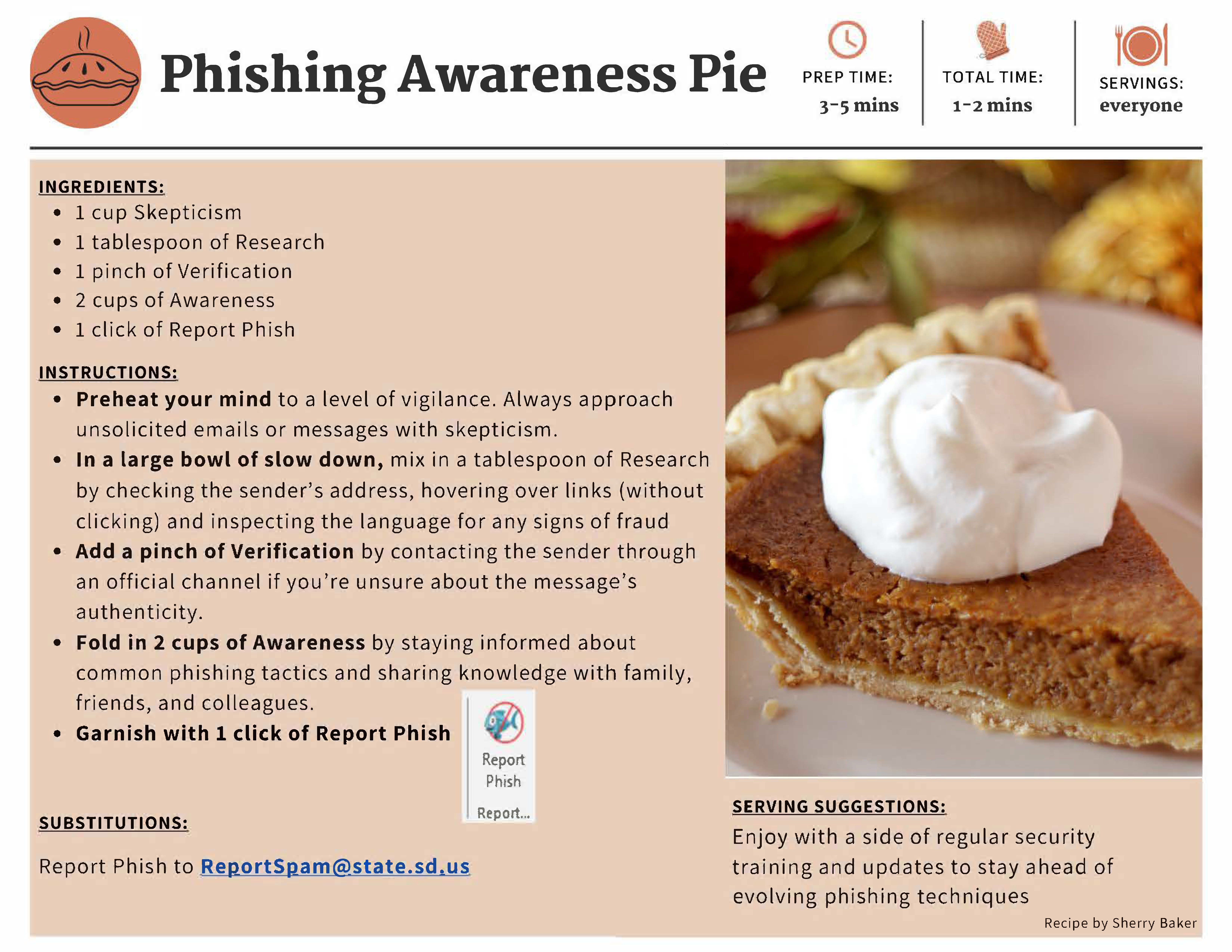 Phishing Awareness Pie Recipe - Week 1 2024