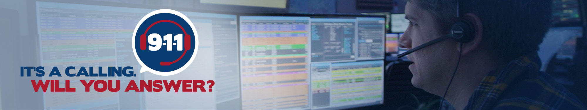 image of 911 dispatcher at console