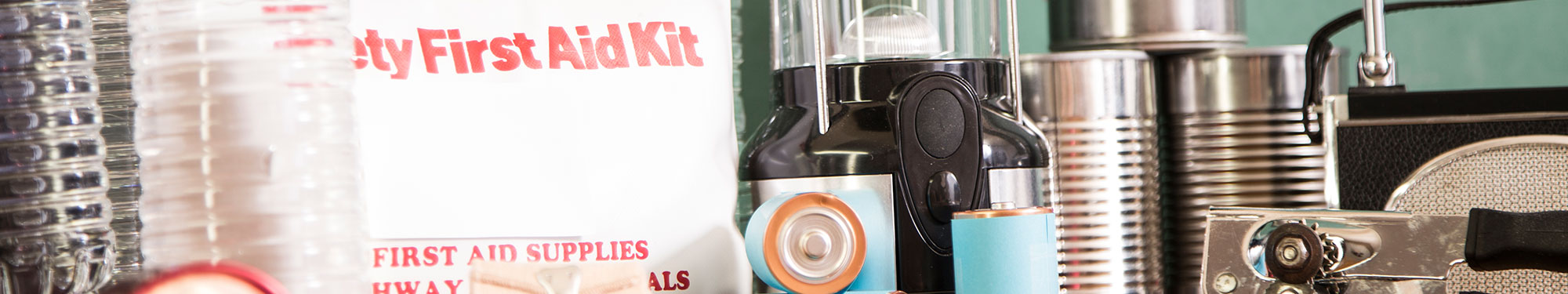 Image of first aid kit and emergency supplies