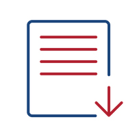 Image of poster icon - a rectangle with straight lines inside and a down arrow indicating download